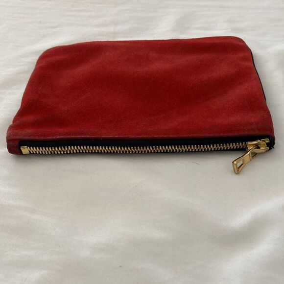 BALMAIN Paris x H & M Black Leather/ Red Suede Zipper Closure Small Bag - Picture 4 of 8
